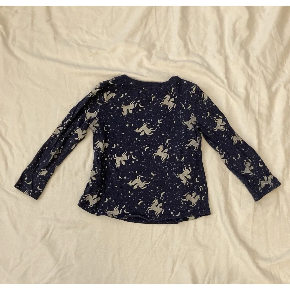 5T Old Navy girl clothes - one piece long sleeve top | unicorn & sky theme